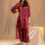 2PC Printed Karandi Unstitched Suit